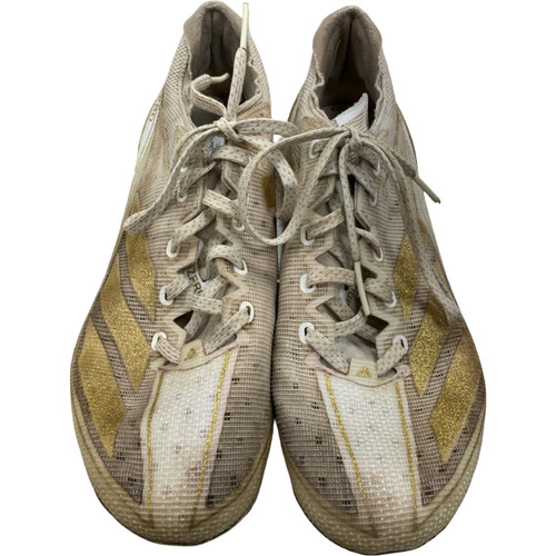 Vist Large View of Product Image Which is Used Adidas Soccer Cleats White Senior 7.5