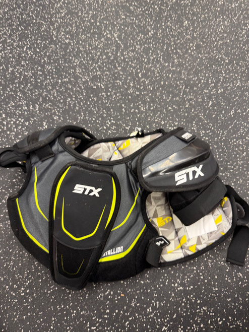 Vist Large View of Product Image Which is Used STX STALLION 200+ Lacrosse Shoulder Pads Black MD
