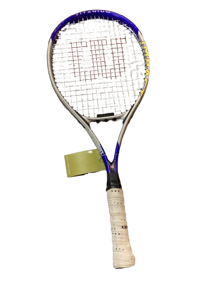 Vist Large View of Product Image Which is Used Wilson IMPACT Adult Tennis Racquet Royal Blue 4 3/8"