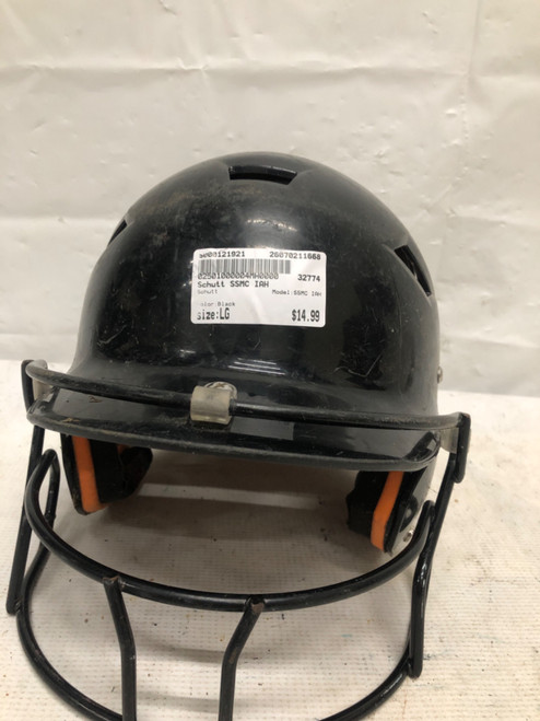 Vist Large View of Product Image Which is Used Schutt SSMC IAH Batting Helmet w/Mask Black LG
