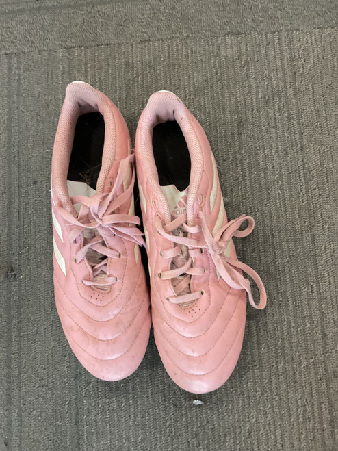 Vist Large View of Product Image Which is Used Adidas Soccer Cleats Pink Senior 7.5
