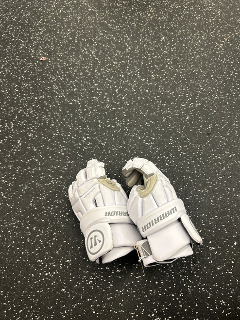 Vist Large View of Product Image Which is Used Warrior BURN GLOVE Lacrosse Gloves Mens White MD