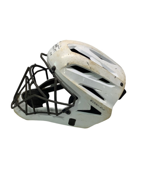 Vist Large View of Product Image Which is Used Evoshield EVOSHIELD WHT 6 1/2 7 1/4 Catchers Helmet w/Mask White SM