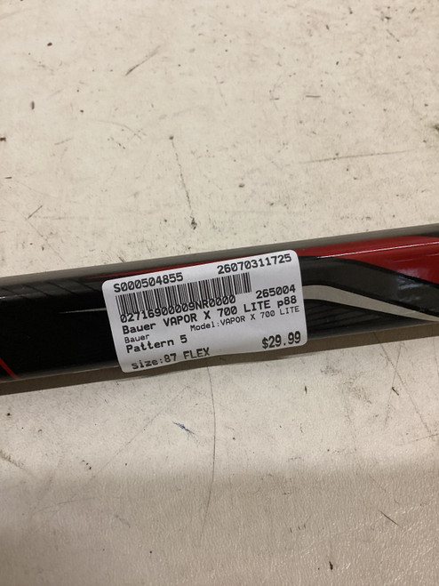 Vist Large View of Product Image Which is Used Bauer VAPOR X 700 LITE Senior One Piece Left 87 Flex