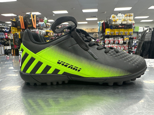Vist Large View of Product Image Which is Used Vizari Soccer Turf Shoes Black And Neon Green Youth 12.5