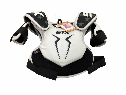 Vist Large View of Product Image Which is Used STX STALLION Lacrosse Shoulder Pads White SM