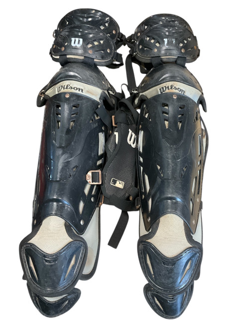 Vist Large View of Product Image Which is Used Wilson PRO STOCK Catchers Leg Guards None Adult