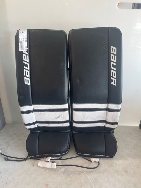Vist Large View of Product Image Which is Used Bauer GSX GOAL PADS Goalie Leg Pads Junior Black 26"