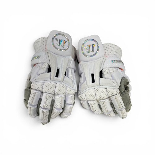 Vist Large View of Product Image Which is Used Warrior BURN XP Lacrosse Gloves Mens White LG