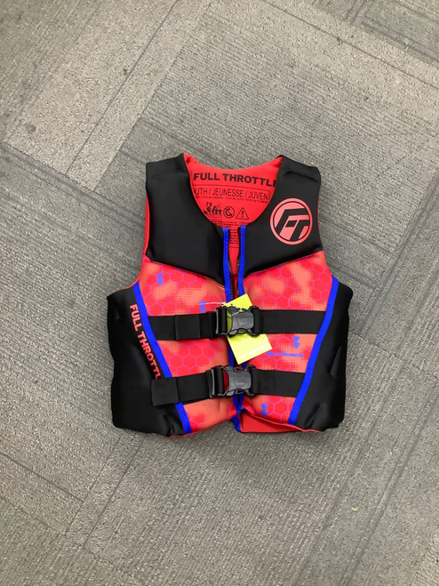Vist Large View of Product Image Which is Used Full Throttle Youth PFD Red Youth 50-90