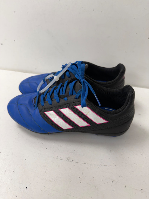 Vist Large View of Product Image Which is Used Adidas Soccer Cleats Black And Royal Blue Junior 03