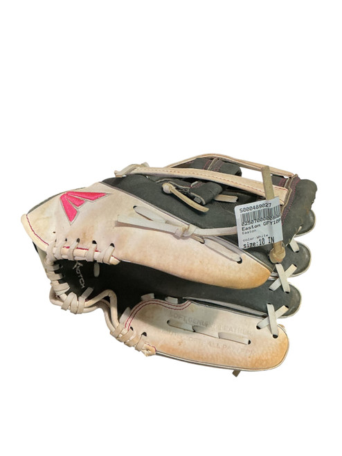 Vist Large View of Product Image Which is Used Easton GFY10PK BB/SB Glove RH Throw White 10"