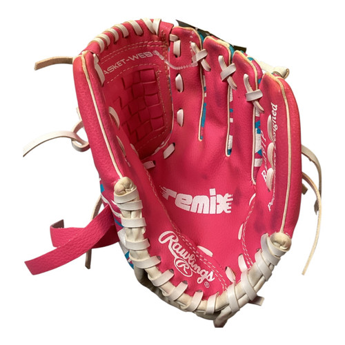 Vist Large View of Product Image Which is Used Rawlings REMIX 9 IN PINK BB/SB Glove T-ball Pink 9"
