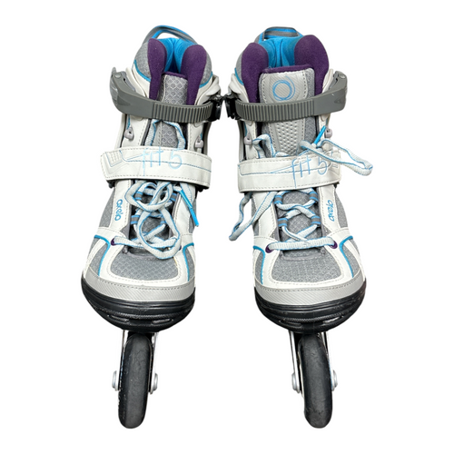 Vist Large View of Product Image Which is Used OXELO FIT 5 Senior Rec Fitness Skates White Senior 6.5