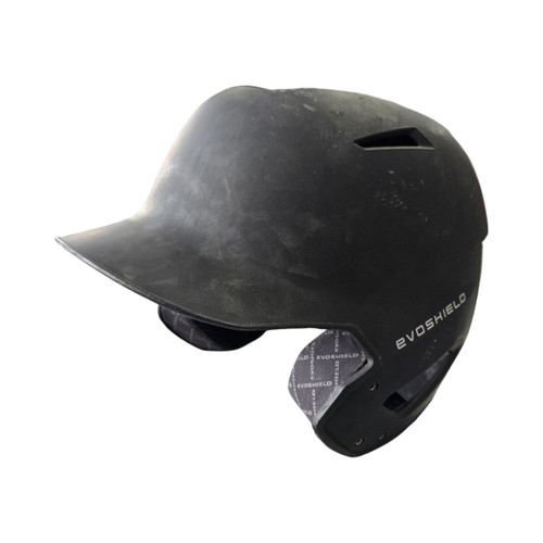 Vist Large View of Product Image Which is Used Evoshield YTH BATTING HELMET Batting Helmet No Mask Black One Size