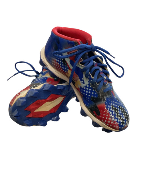 Vist Large View of Product Image Which is Used Under Armour AMERICA CLEAT BB/SB Cleats White/Royal/Red Junior 05
