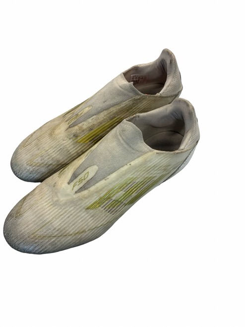 Vist Large View of Product Image Which is Used Adidas Soccer Cleats White Senior 7.5