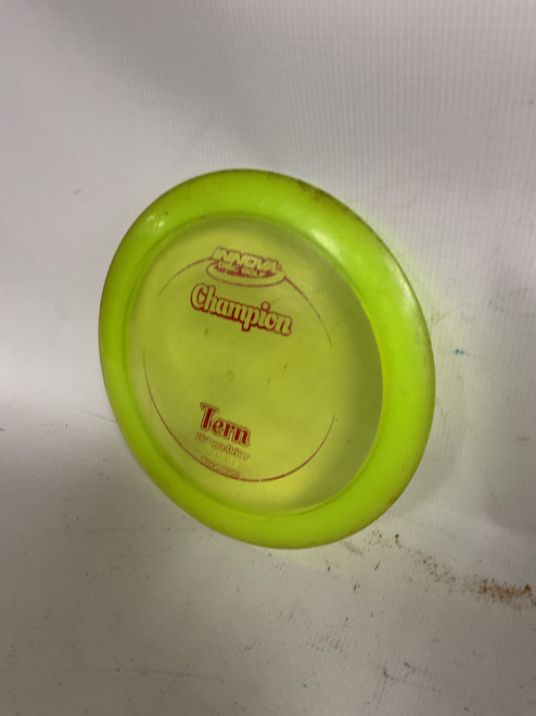 Vist Large View of Product Image Which is Used Innova CHAMPION TERN Disc Golf Driver Neon Green