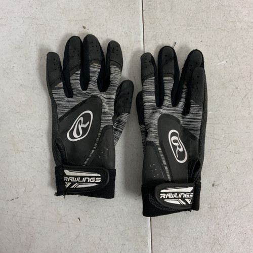 Vist Large View of Product Image Which is Used Rawlings BB/SB Batting Gloves Black Youth