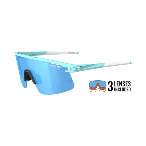 Vist Large View of Product Image Which is New Tifosi Moab Lite Biking Glasses- Glacier Blue Frame/Interchangeable Lenses