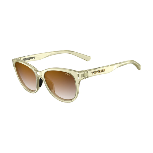 Vist Large View of Product Image Which is New Tifosi Stella Biking Glasses- Crystal Champagne Frame/Brown Gradient Tint Lens