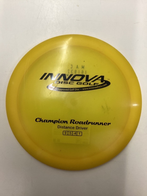 Vist Large View of Product Image Which is Used Innova CHAMPION ROADRUNNER Disc Golf Driver Yellow 177g