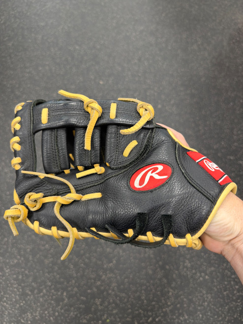 Vist Large View of Product Image Which is Used Rawlings H115FBMB BB/SB Glove LH Throw Black 11 1/2"