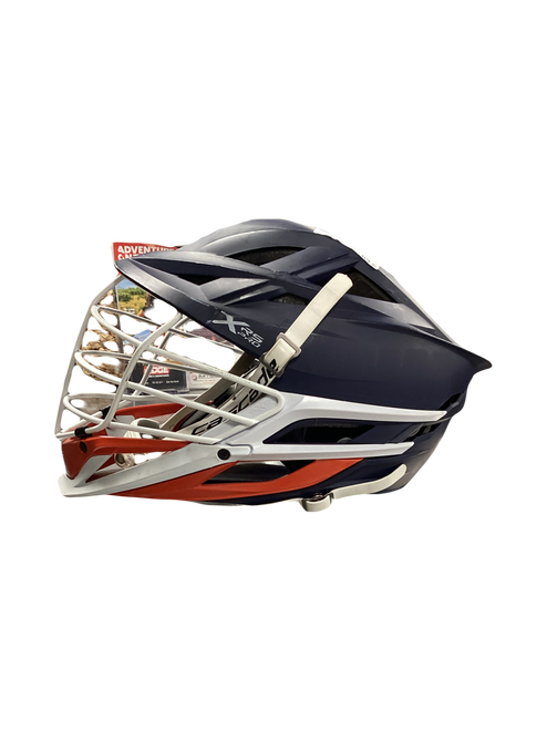 Vist Large View of Product Image Which is Used Cascade XRS PRO Lacrosse Helmet Navy Blue One Size