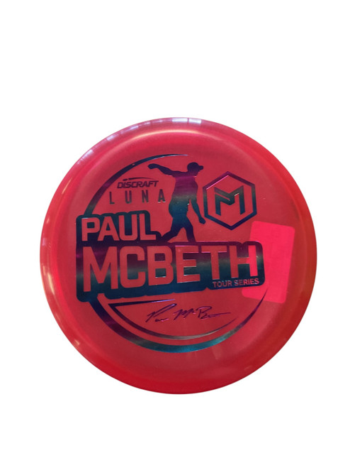 Vist Large View of Product Image Which is Used Discraft PAUL MCBETH TOUR SERIES LUNA Disc Golf Putter Red