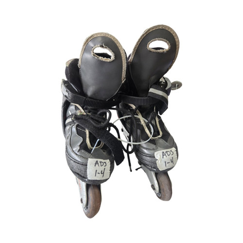 Vist Large View of Product Image Which is Used INLINE SKATES ADJ 1-4 Junior Rec Fitness Skates Black Adjustable
