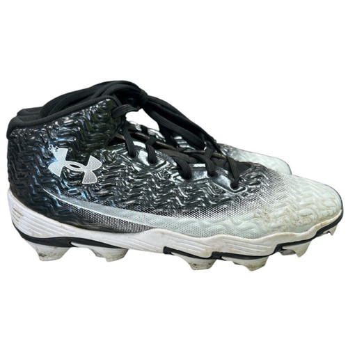 Vist Large View of Product Image Which is Used Under Armour Adult FB Cleats Black And White Senior 7.5