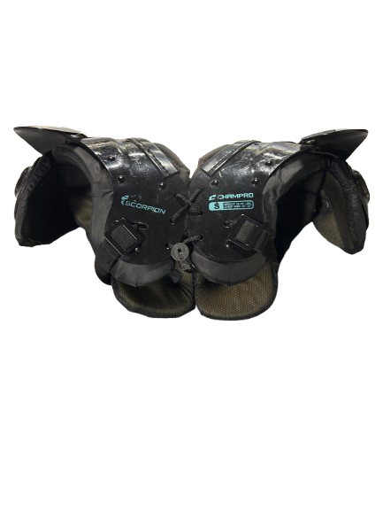 Vist Large View of Product Image Which is Used Champro CHAMPRO SCORPION 40-60 LBS FB Shoulder Pads Black XS