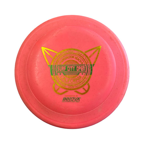 Vist Large View of Product Image Which is Used Innova Surf City Open Alien Disc Golf Mid Range Pink