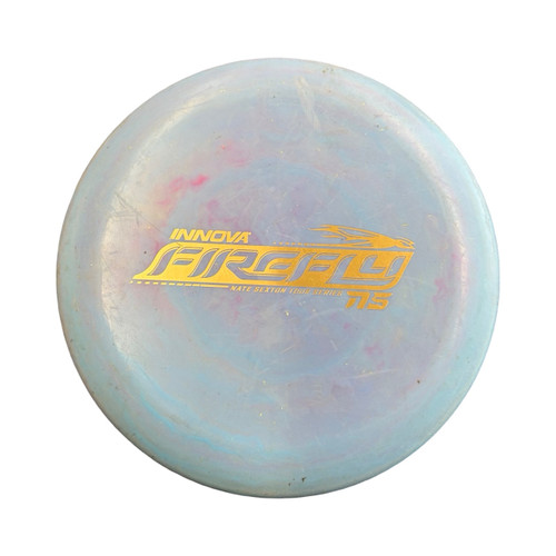 Vist Large View of Product Image Which is Used Innova NS Firefly Disc Golf Putter Royal Blue