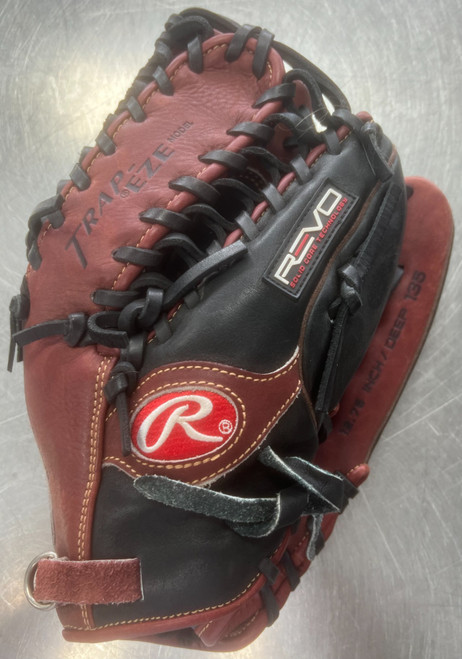 Vist Large View of Product Image Which is Used Rawlings REVO BB/SB Glove RH Throw Brown 12 3/4"