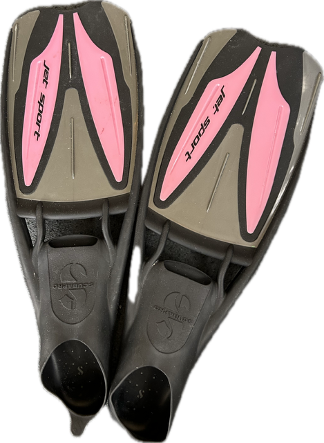 Vist Large View of Product Image Which is Used Scuba Pro JET SPORT Underwater Fins Pink M/L