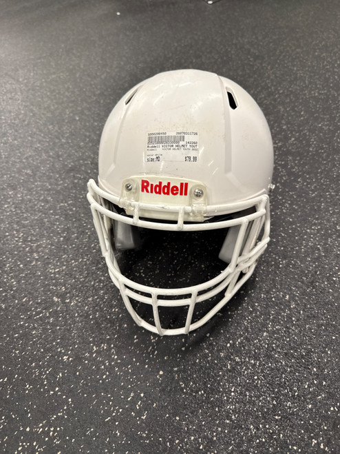 Vist Large View of Product Image Which is Used Riddell VICTOR HELMET YOUTH 2022 FB Helmet White MD