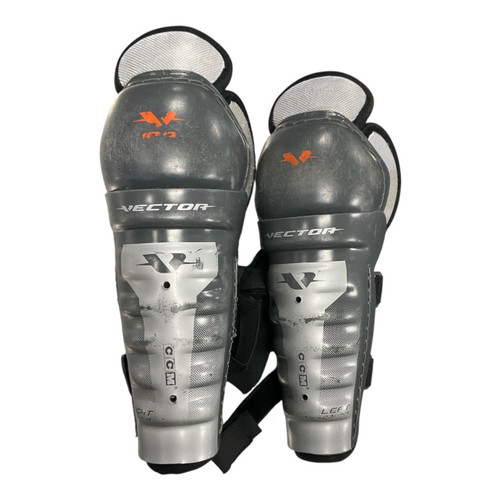 Vist Large View of Product Image Which is Used CCM VECTOR Youth Shin Guards Grey 9"