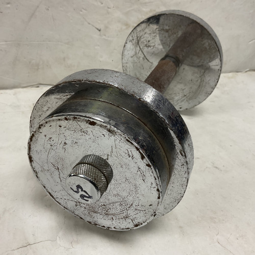 Vist Large View of Product Image Which is Used Hex Dumbbell (Each) Silver 25 lb