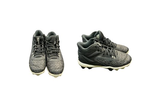 Vist Large View of Product Image Which is Used Under Armour BSBL MID BB/SB Cleats Black Junior 04.5
