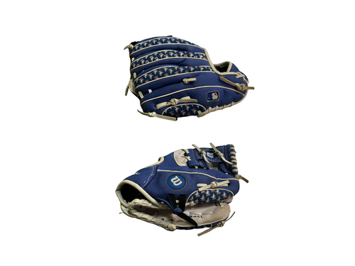 Vist Large View of Product Image Which is Used Wilson BLUE JAY BB/SB Glove T-ball Royal Blue 10"