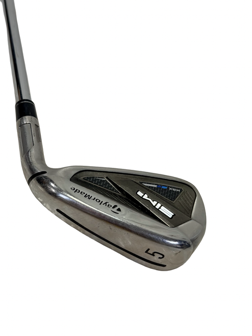 Vist Large View of Product Image Which is Used Taylormade SIM 2 MAX Mens Individual Iron RH 5 Iron 38.5" w/ KBS Max MT S85 Shaft