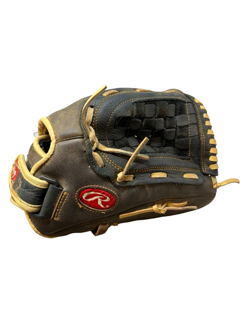 Vist Large View of Product Image Which is Used Rawlings THE MARK OF A PRO BB/SB Glove RH Throw Brown 12 1/2"
