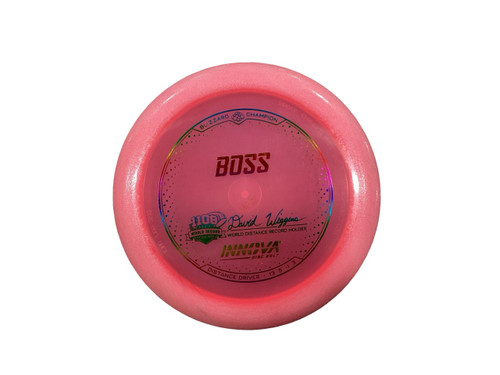 Vist Large View of Product Image Which is Used Innova BLIZZARD CHAMPION BOSS Disc Golf Driver Pink