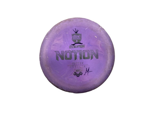 Vist Large View of Product Image Which is Used Discmania EVOLUTION NOTION SOFT Disc Golf Putter Purple