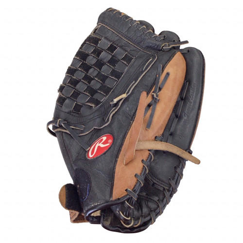 Vist Large View of Product Image Which is Used Rawlings GLOVE BB/SB Glove RH Throw Black 14"