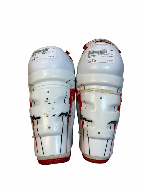 Vist Large View of Product Image Which is Used USA Hockey SHIN GUARDS Intermediate Shin Guards White 8"