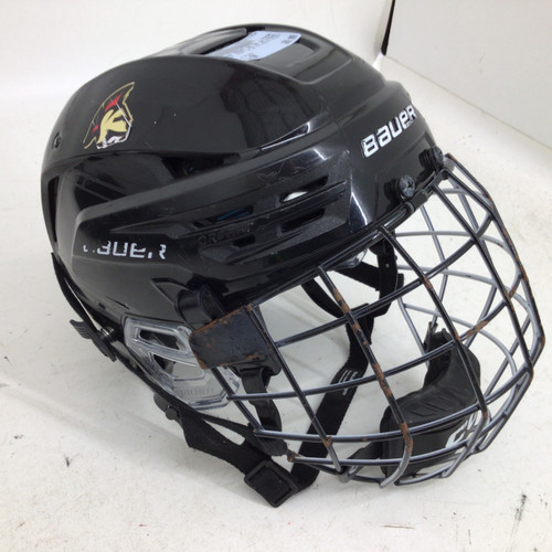 Vist Large View of Product Image Which is Used Bauer REAKT 90 SR SM HOCKEY HELMET Helmet Cage Combo Black SM