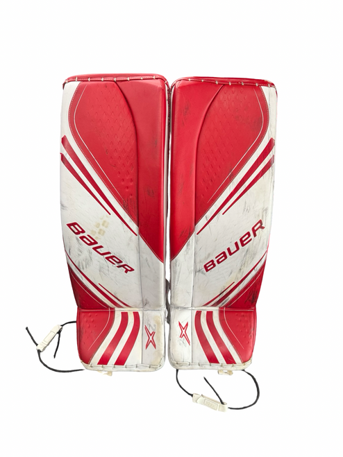 Vist Large View of Product Image Which is Used Bauer VAPOR 2X Goalie Leg Pads Inter Red 32"