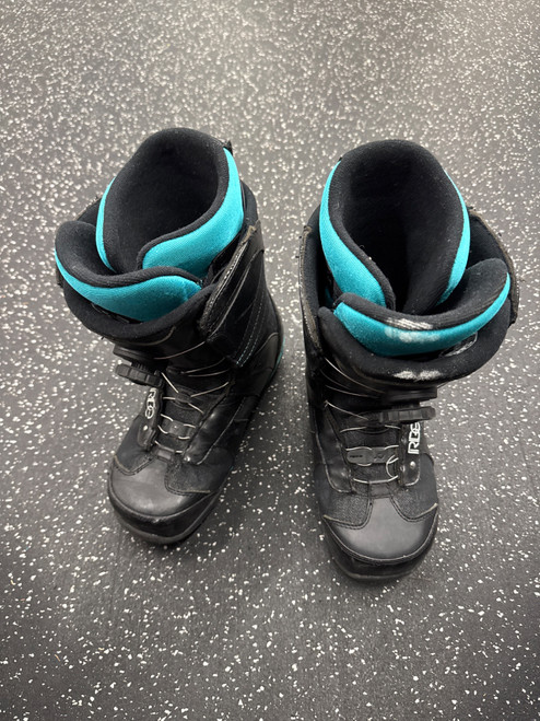 Vist Large View of Product Image Which is Used Ride SAGE BOA Boys Snowboard Boots Black Youth 08.0